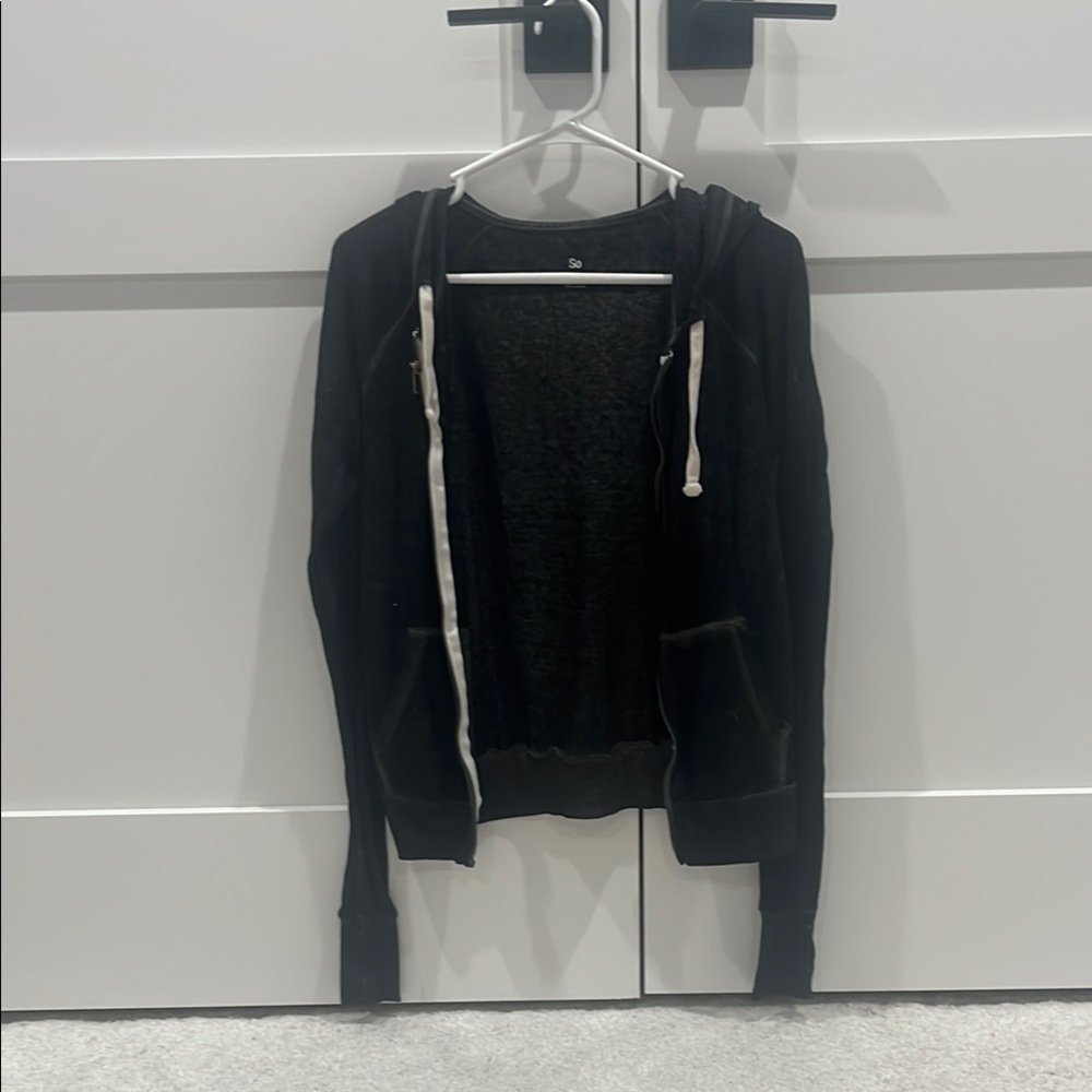 SO Black Hoodie with White Accents